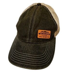 Windrock Park Trucker Hat Tan Mesh Brown Snapback Cap Oliver Springs‎ TN
